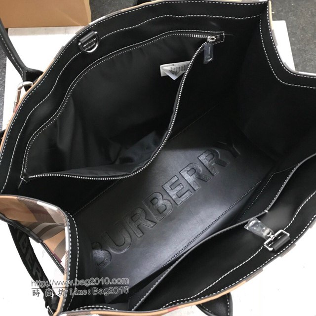 Burberry專櫃新款包包 巴寶莉棉質格子風格托特包手提包 貝爾特包  db1227